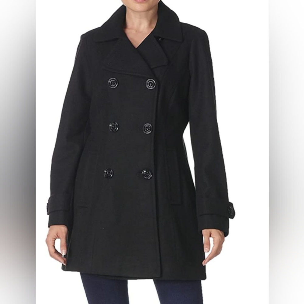 Anne Klein black pea coat